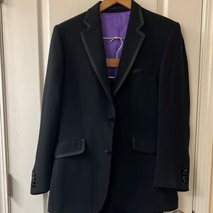 Gibson Black and Purple Tuxedo Elegant Single-Breasted